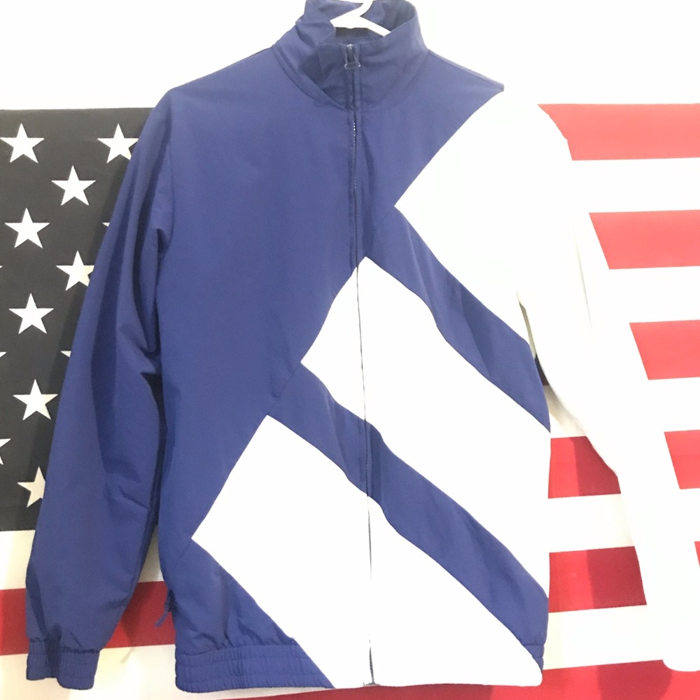 Blue & White Men’s Sm Adidas Athletic Wear Jacket